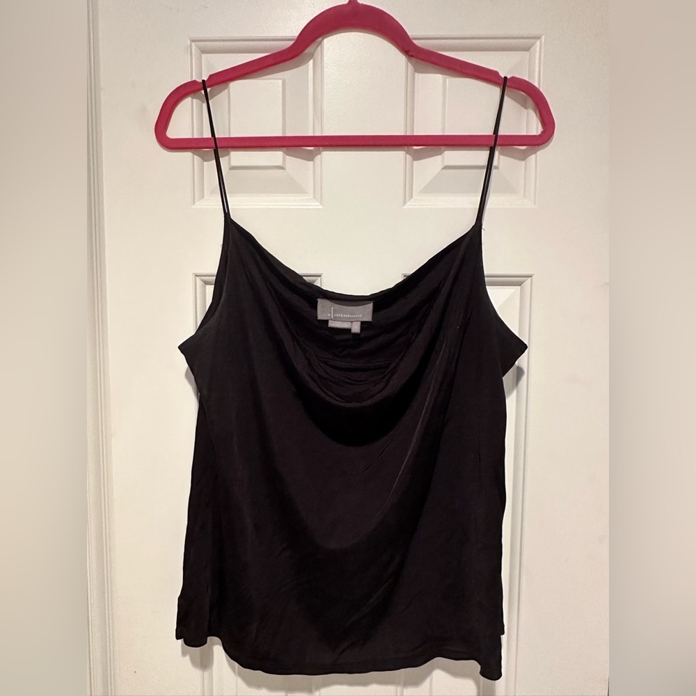 Anthropologie Black Cowl Neck Top